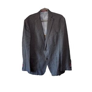 Tallia Orange Label Men's Linen Solid Slim Fit Blazer in Indigo Sz 44R